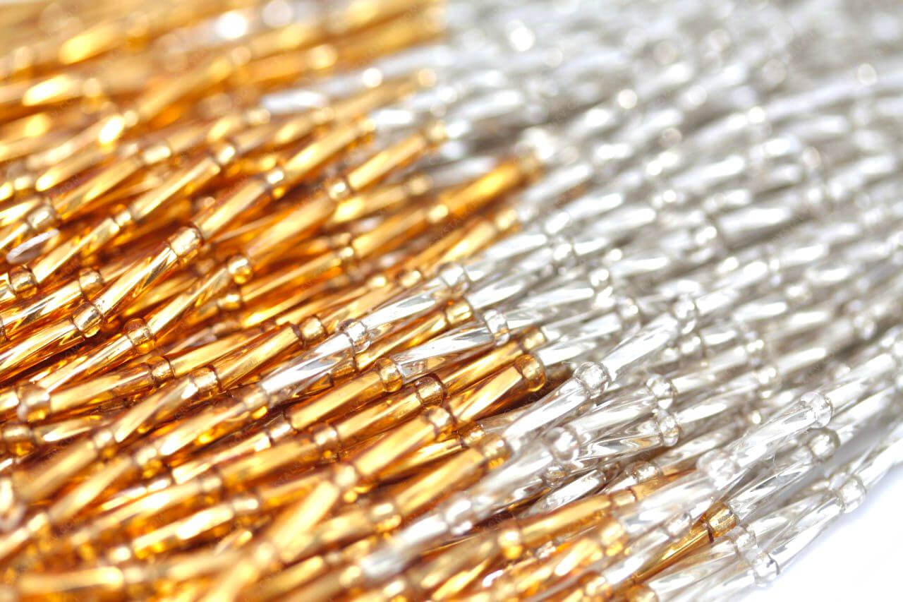 Пучки стеклярусу Gold + Silver 6mm кручений